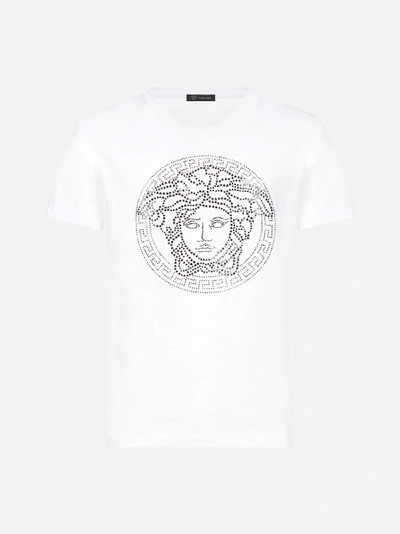 Shop Versace T-shirt In Cotone Con Medusa