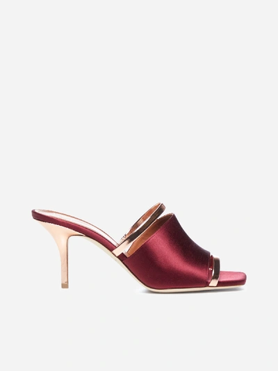 Shop Malone Souliers Laney Satin And Nappa Leather Mules