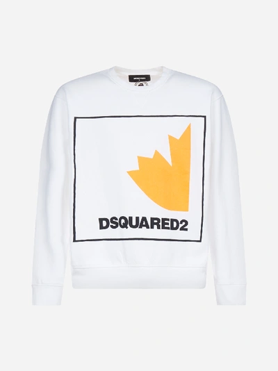 Shop Dsquared2 Felpa In Cotone Con Stampa E Logo