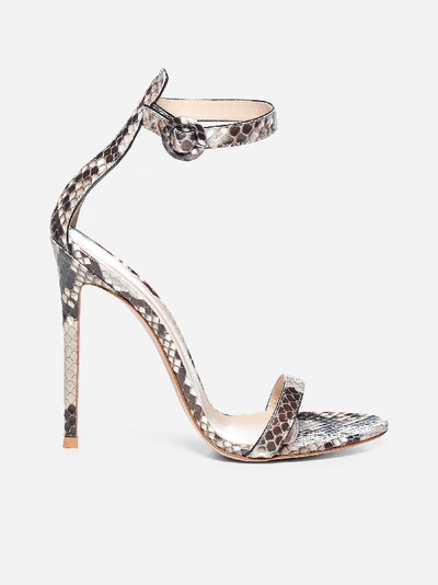 Shop Gianvito Rossi Snakeskin Print Leather Sandals