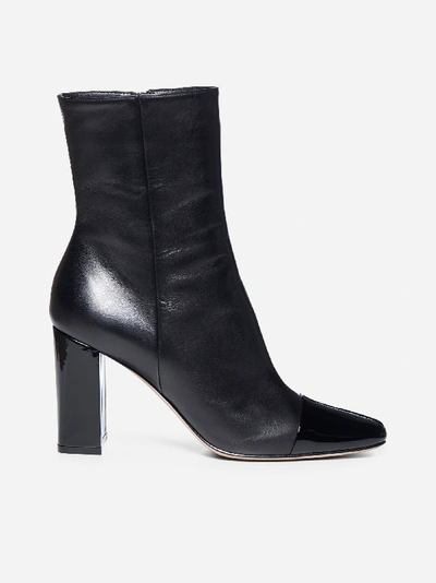 Shop Gianvito Rossi Patent Toe Leather Ankle Boots
