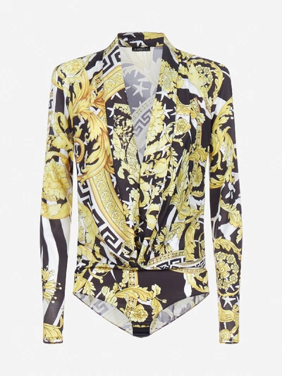 Shop Versace Savage Barocco Print Bodysuit