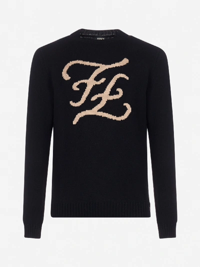 Shop Fendi Pull In Cashmere Con Logo Ff