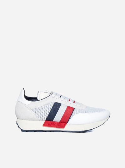 Shop Moncler Horace Leather, Suede And Nylon Logo Sneakers