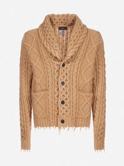 Shop Alanui Wool And Cashmere Cable Knit Cardigan