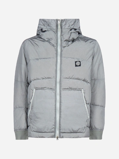 Shop Stone Island Quilted Nylon Hooded Puffer Jacket