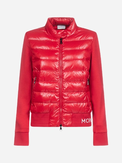 Shop Moncler Felpa In Cotone E Nylon Trapuntato