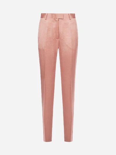 Shop Dries Van Noten Pina Satin Trousers