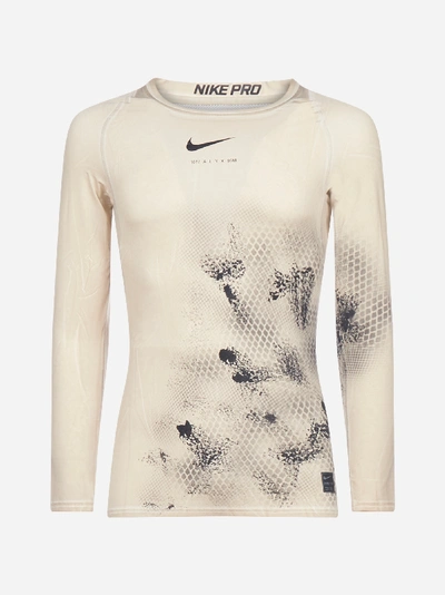 Shop Alyx Nike + Logo Printed Technical Fabric Long Sleeve Tee