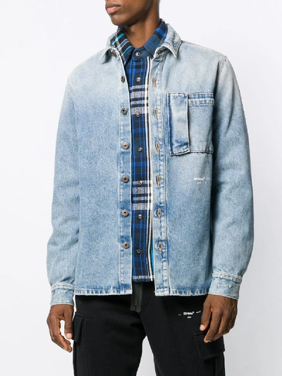 Shop Off-white Jeans Shirt In Blue