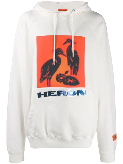 Shop Heron Preston Hoodie Raglan In White