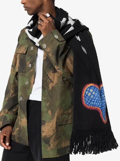 Shop Off-white Printed Scarf In Black