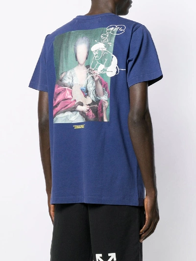 Shop Off-white Printed T-shirt In Blue