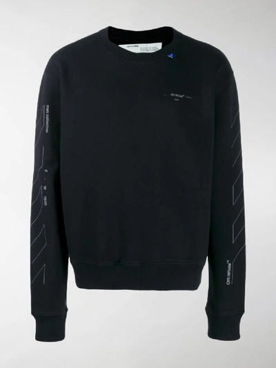 Shop Off-white Logo Crewneck Jumper In Black