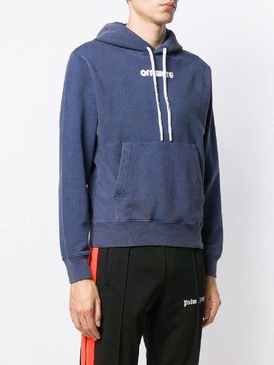Shop Off-white Logo Hoodie In Blue