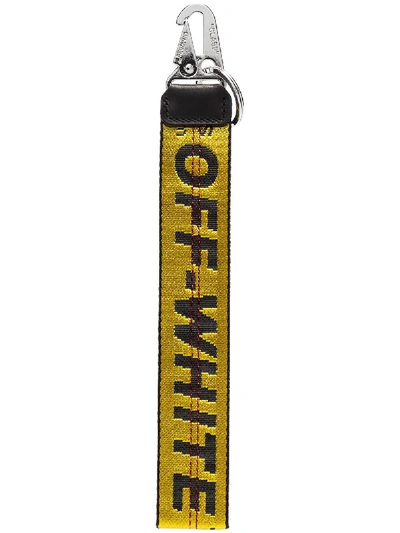 Shop Off-white Logo Key Holder In Yellow