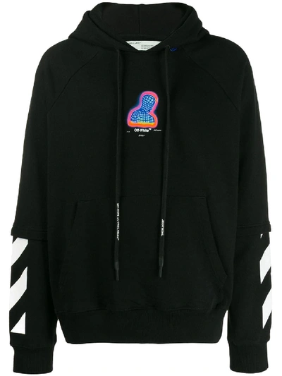 Shop Off-white Printed Hoodie In Black