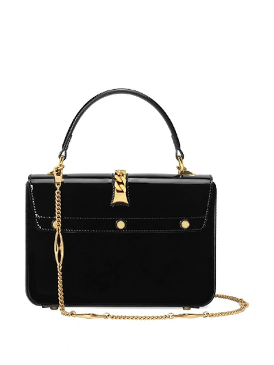 Shop Gucci Sylvie Leather Handbag In Black