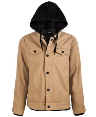 Shop Hurley Men's Hooded Truck Stop Jacket In Beechtree