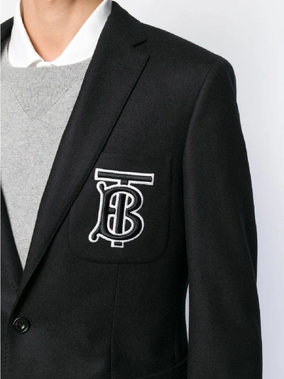 Shop Burberry Slim Fit Wool Jacket In Black