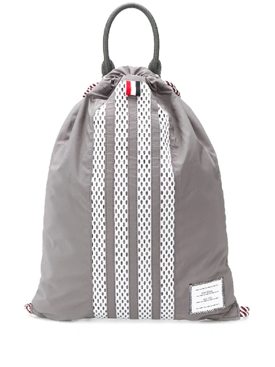 Shop Thom Browne Military Ripstop Drawcord Bag In Grey