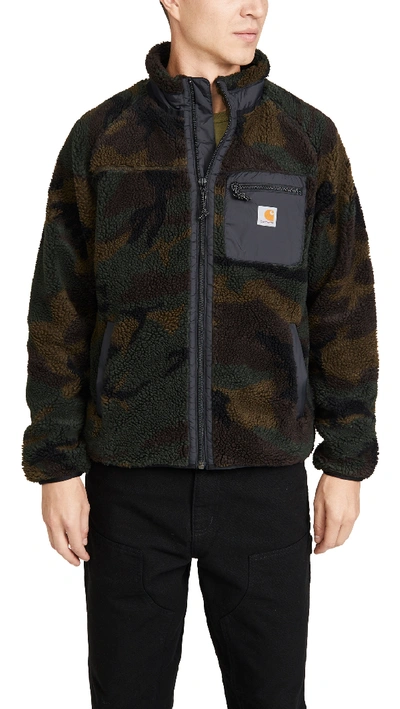 Shop Carhartt Prentis Sherpa Jacket In Camo Evergreen