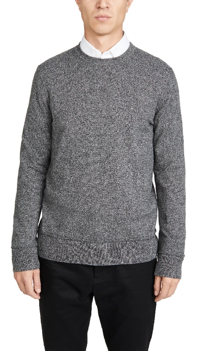 Shop Theory Hilles Crew Neck Cashmere Sweater In Grey Mix