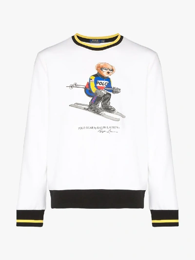 Shop Polo Ralph Lauren Ski Bear Print Sweatshirt In White