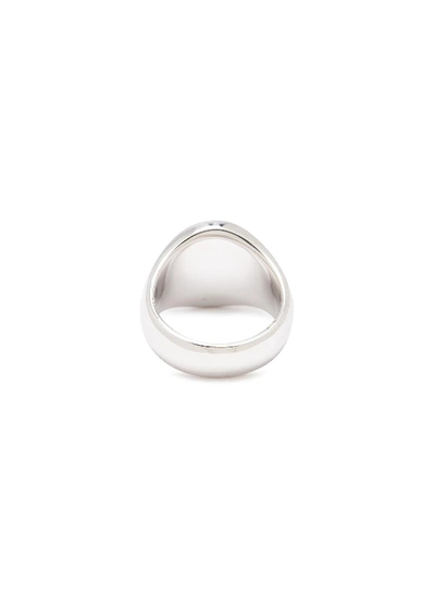 Shop Tom Wood 'oval Polished' Silver Signet Ring - Size 56 In Metallic