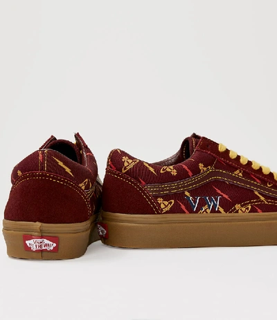 Shop Vivienne Westwood Ua Old Skool Thunderbolt Orbs/gum In Oxblood