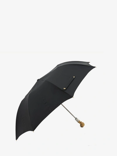 Shop Alexander Mcqueen Skull Folded Umbrella In Black