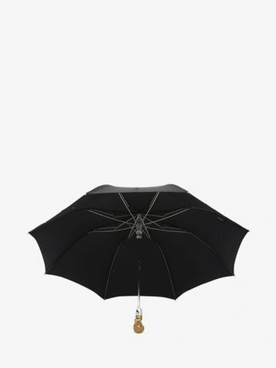 Shop Alexander Mcqueen Skull Folded Umbrella In Black