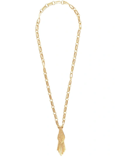 Shop Aurelie Bidermann Iroquois Long Necklace In Gold