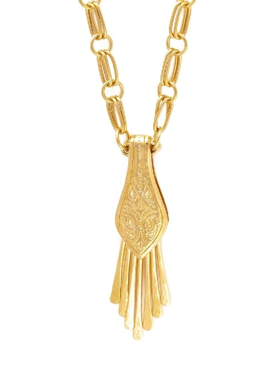 Shop Aurelie Bidermann Iroquois Long Necklace In Gold