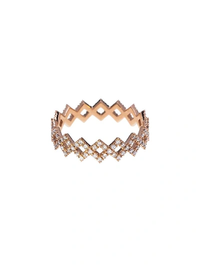 Shop Eva Fehren Rex Band Pave  Ring Rose Gold