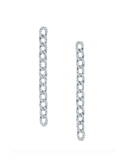 Shop Anita Ko Diamond Chain Link Earrings White Gold In Silver
