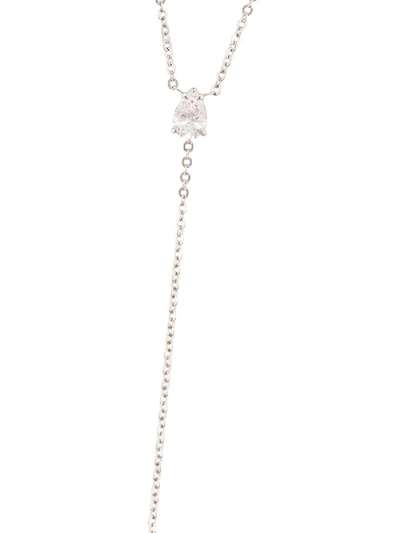 Shop Anita Ko Pear And Double Marquis Diamond Necklace In Silver