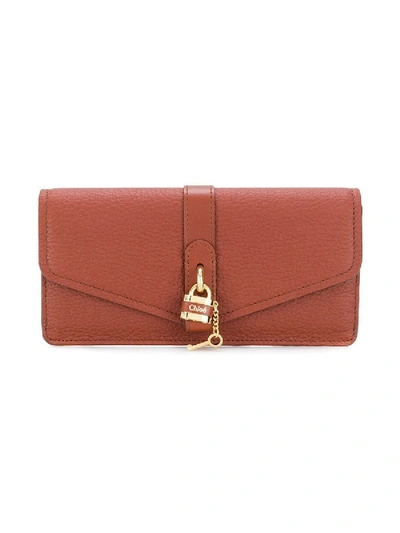 Shop Chloé Sepia Brown Aby Wallet