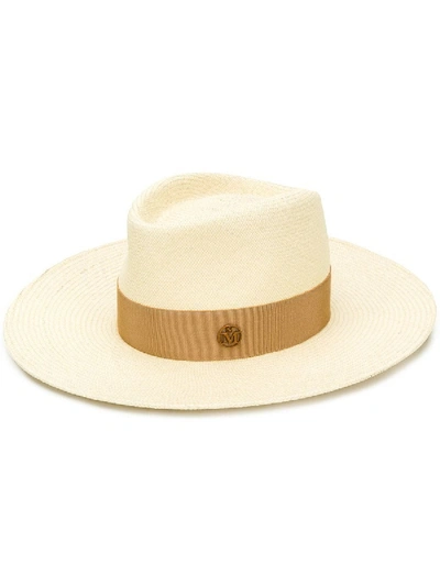 Shop Maison Michel Charles Classic Straw Hat In Neutral