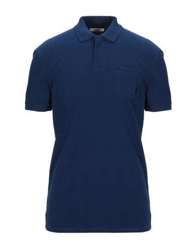 Shop Versace Polo Shirts In Blue