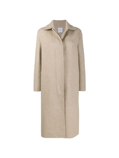 Shop Agnona Single Breasted Coat In Neutrals