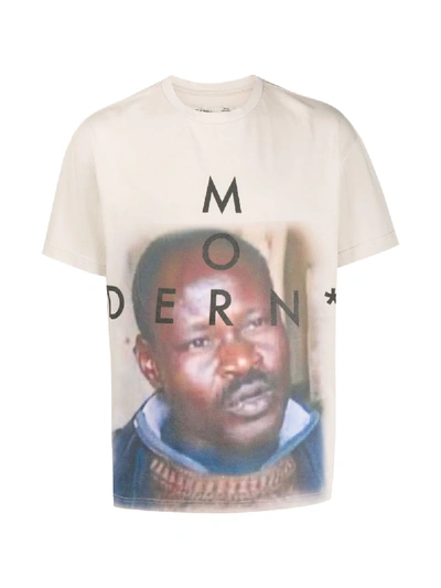 Shop A-cold-wall* * Modern Print Crew Neck T-shirt In Neutrals