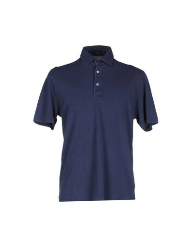 Shop Drumohr Polo Shirts In Blue