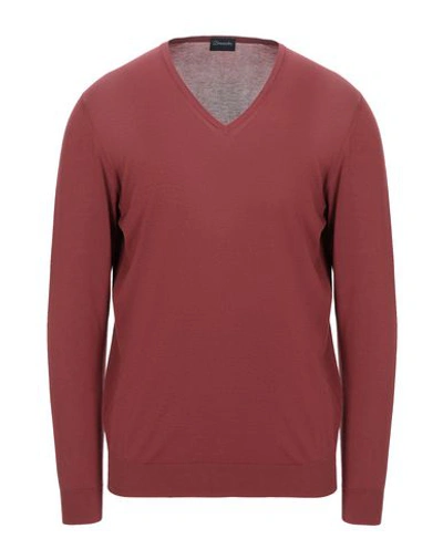 Shop Drumohr Man Sweater Brick Red Size 44 Cotton