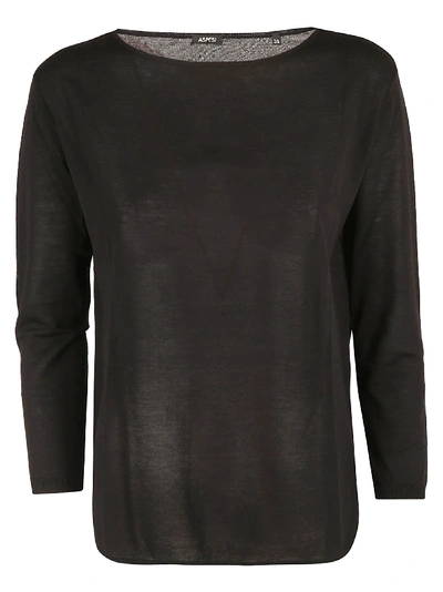 Shop Aspesi Black Cotton Sweater