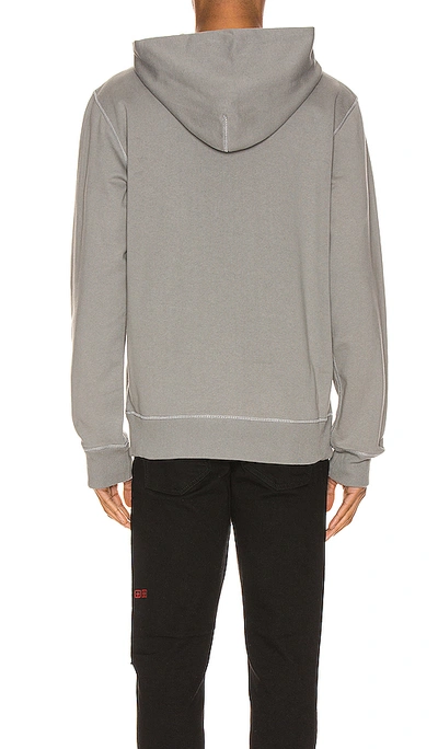 Shop Helmut Lang Raised Embroidery Standard Hoodie In Pebble