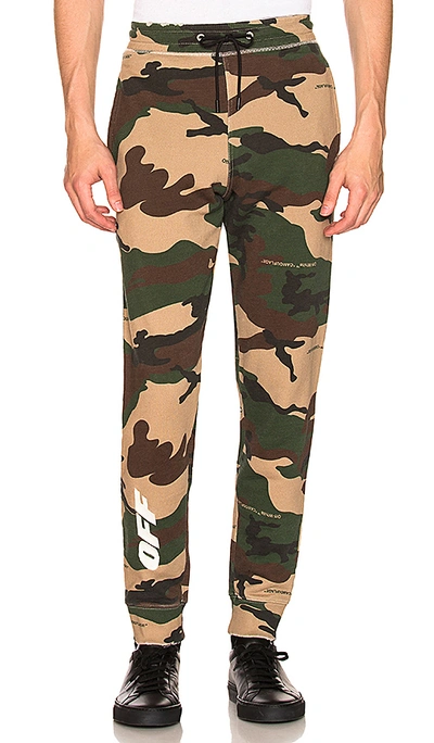 Shop Off-white Off Sweatpants In Camo