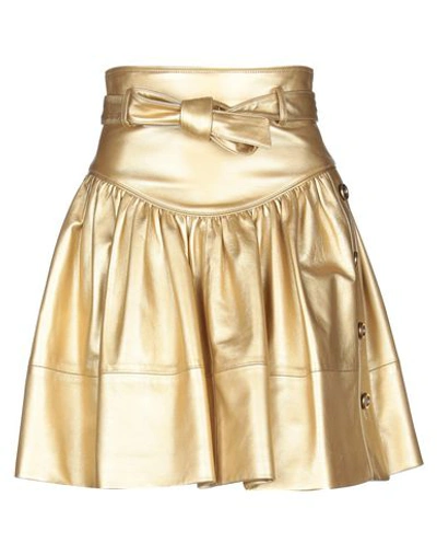Shop Miu Miu Mini Skirt In Gold