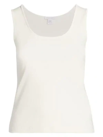 Shop Joan Vass, Plus Size Classic-fit Tank Top In Ivory