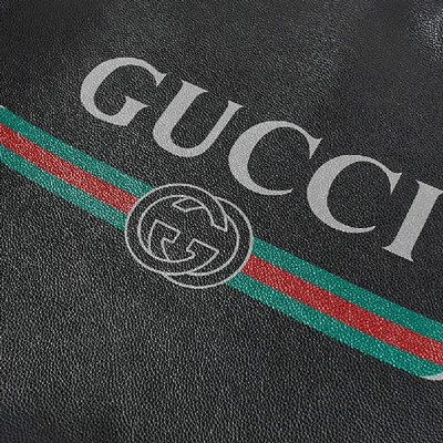 Shop Gucci Print Shopper Bag In Black